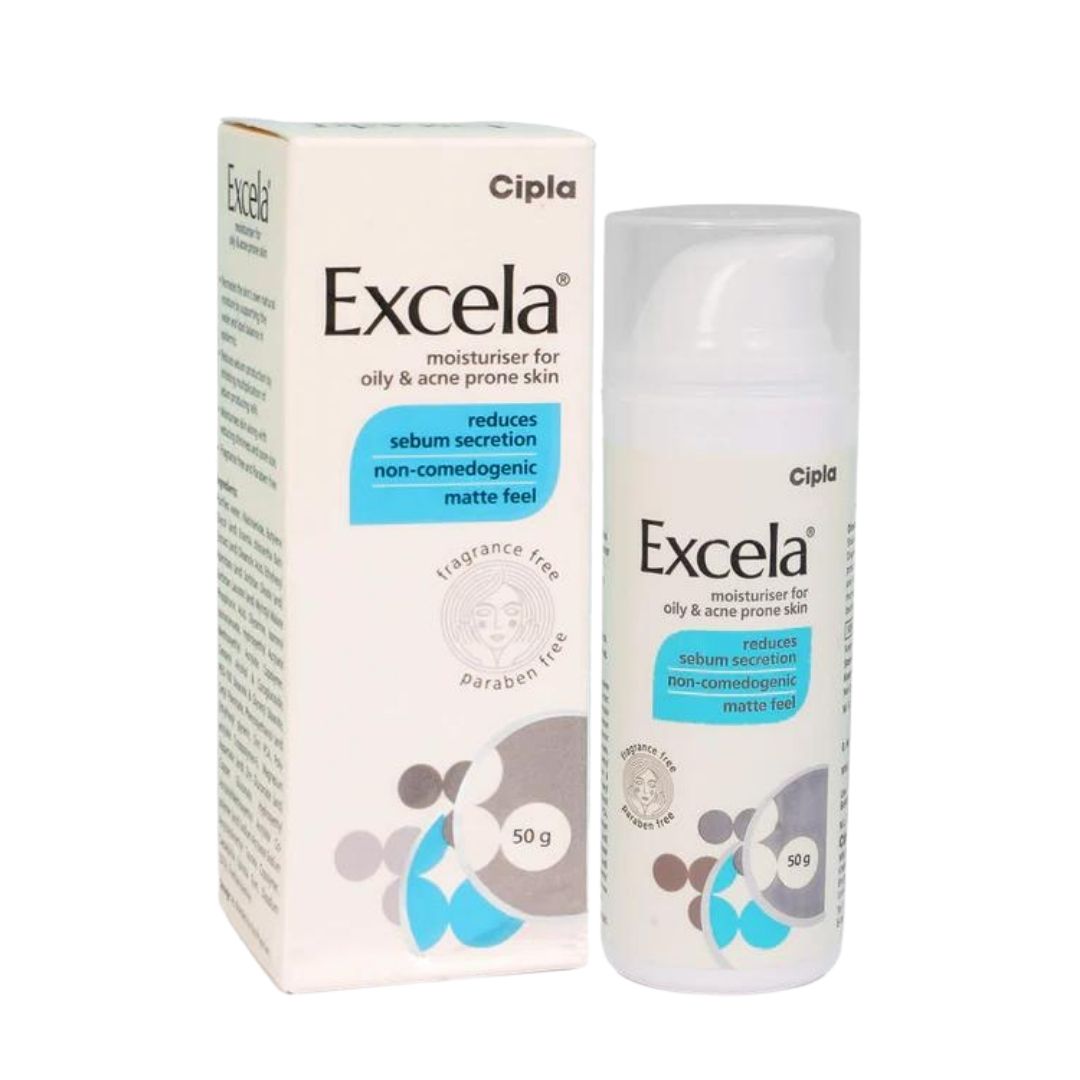 Cipla Excela Oil-Free Moisturizer 40g, included in the SknBiome Bhai Dooj Kit for Him
