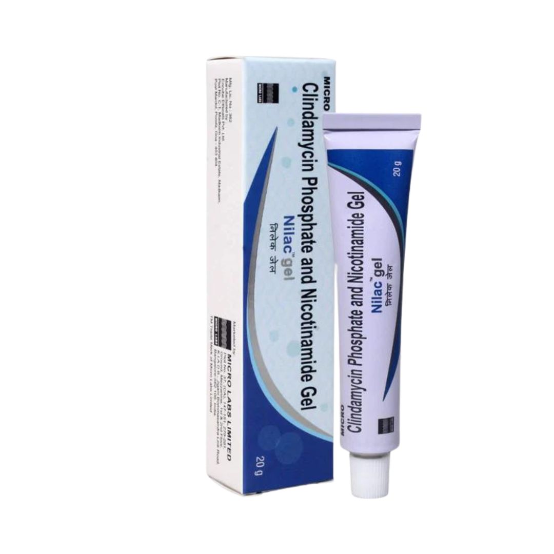 Nilac gel clindamycin and nicotinamide acne treatment | Skn Biome