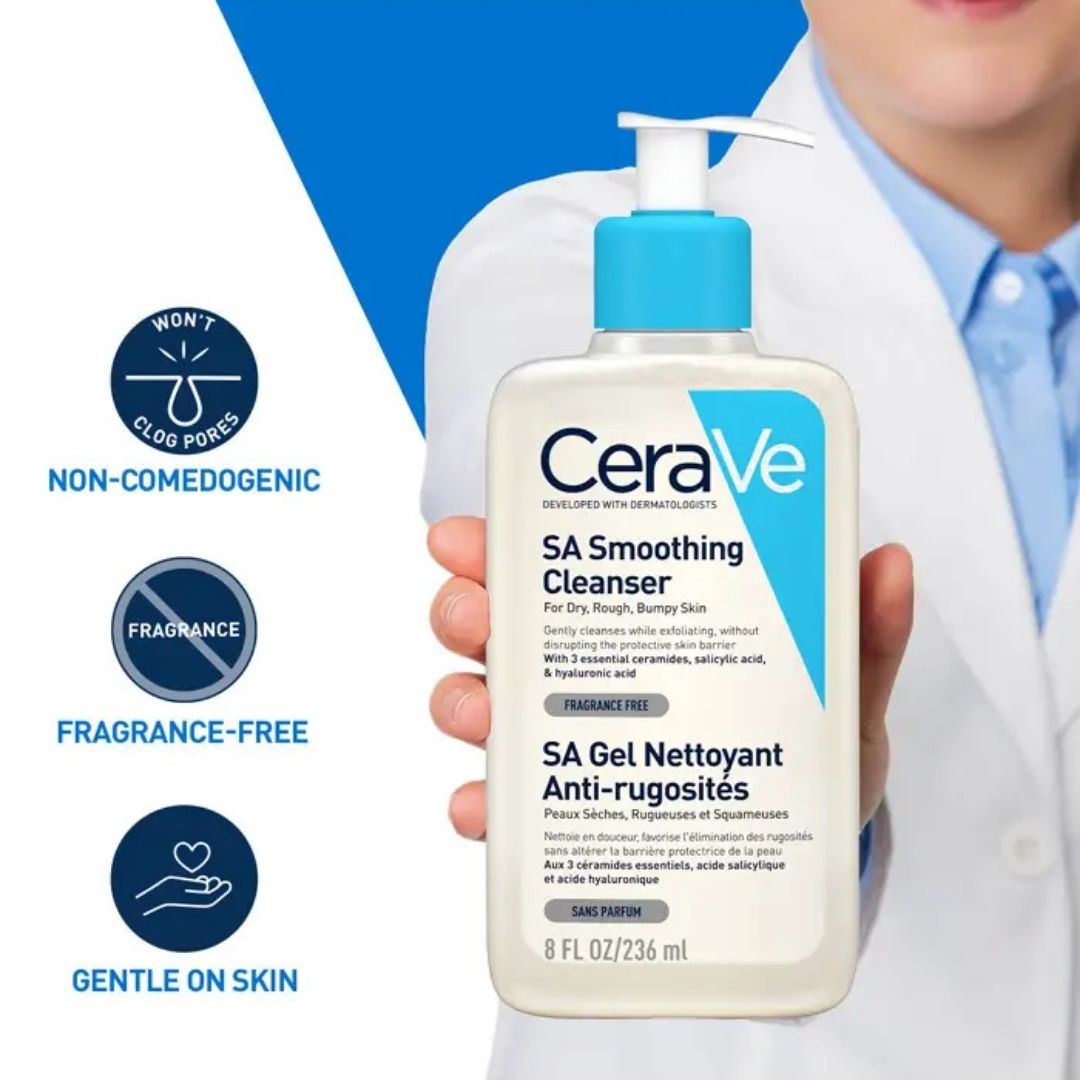 CeraVe SA Smoothing Cleanser – Exfoliating Cleanser with Salicylic Acid (236 ml)
