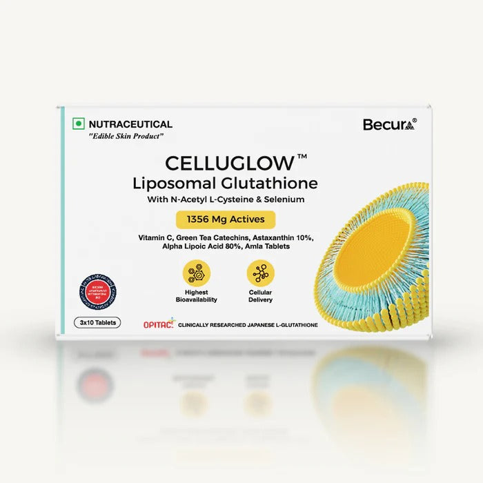 Becura Celluglow Glutathione Tablets – Skin Radiance – Skn Biome